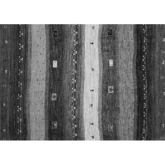 Ahgly Company Indoor Rectangle Abstract Gray Contemporary Area Rugs, 3' x 5'