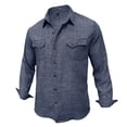 thumbnail image 5 of Western Shirts for Mens Cowboy Shirt Linen Short Sleeve Button Down Shirt Casual Work Shirts with Double Pocket Navy, 5 of 7