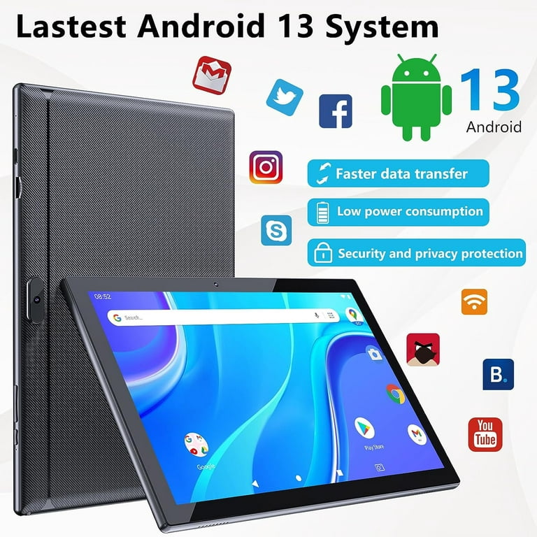  FACETEL Android 13 Tablet 11 Inch Tablet Android Latest with  16GB+256GB+1TB Expand Support, Octa-Core 2.0 GHz, 5G WiFi, Dual  Camera,8600mAh, Bluetooth 5.0, HD Screen Tablet with Keyboard Mouse - Black