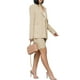 thumbnail image 3 of Traje de pantalón de dos piezas Sunloudy para mujer, chaqueta de un solo pecho de color liso y pantalones cortos de corte recto, S/M/L/XL/XXL Sunloudy  S M L XL XXL, 3 of 8