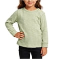 thumbnail image 2 of Bixock Toddler Girls Long Sleeve Shirts,Kids Crewneck Pullover Tops Solid Color Brushed Dralon Knit Thermal Layering Top Boys Girls Warm Shirt for Cold Winter Wear Girls Clothings, 2 of 7