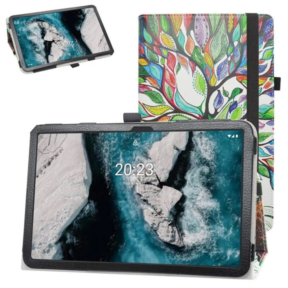 Labanema 10.4" Nokia T20 Tablet Case, PU Leather Folio Stand Protective Case, Cover for 10.4" Nokia T20 Tablet (Love Tree)