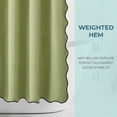 thumbnail image 3 of Unique Bargains Boho Wavy Trim Shower Curtain Sets with 12 Hooks Green 72"W x 72"L, 3 of 8