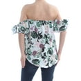 thumbnail image 2 of GYPSIES & MOONDUST $34 Womens Ivory Floral Peasant Off Shoulder Top S Juniors, 2 of 2