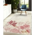 thumbnail image 4 of Flower Decorative Rug, Retro Floral Background Hibiscus Silhouettes Dramatic Romantic Nature Art, Quality Carpet for Bedroom Dorm and Living Room, 6 Sizes, Dried Rose, by Ambesonne, 4 of 4