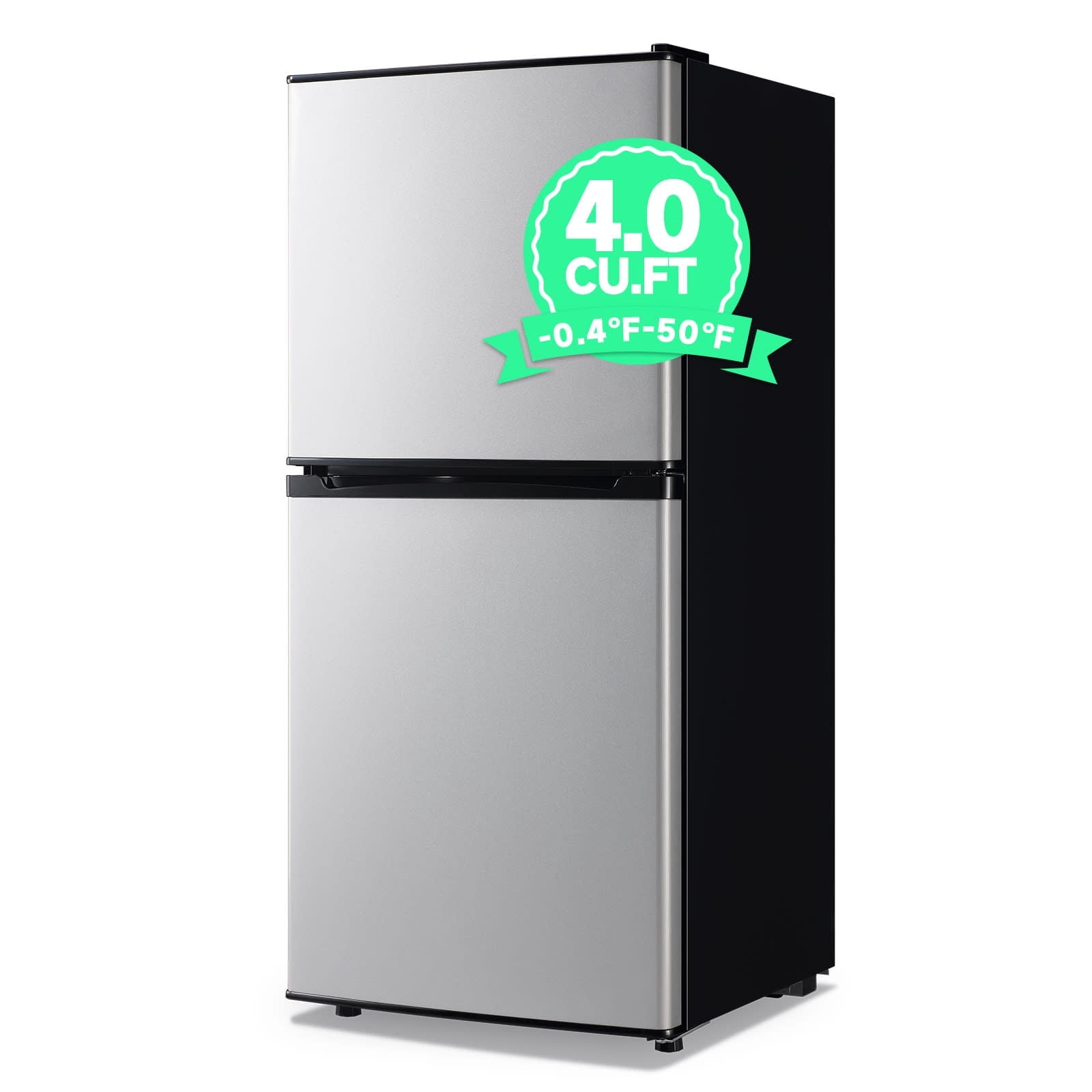 TACOOL 4.0 Cu.ft Small Refrigerator Mini Fridge for Bedroom Drink Holder Large Capacity Suit for Home, Apartment, Office Silver