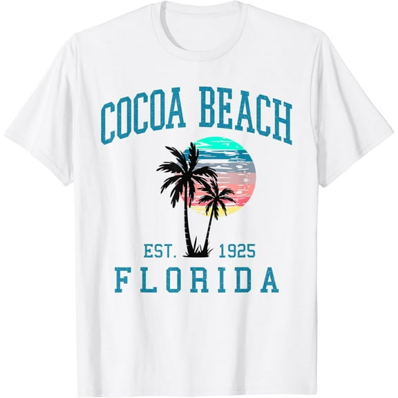 Cocoa Beach Florida Beach Retro Sunset Palm Trees Summer T-Shirt Unisex S-5XL Hot Trending Shirt, Vintage Birthday Gift
