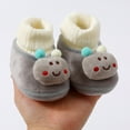 thumbnail image 5 of Gibobby Newborn Infant Baby Girls Boys Warm Fleece Winter Booties First Walkers Slippers Shoes(Grey,6-9 Months), 5 of 6