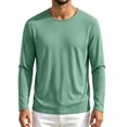 thumbnail image 4 of Aimik Men's Solid Crewneck Long Sleeve T-Shirt Basic Plain Tee Soft Breathable Casual Everyday Layering Top, 4 of 6