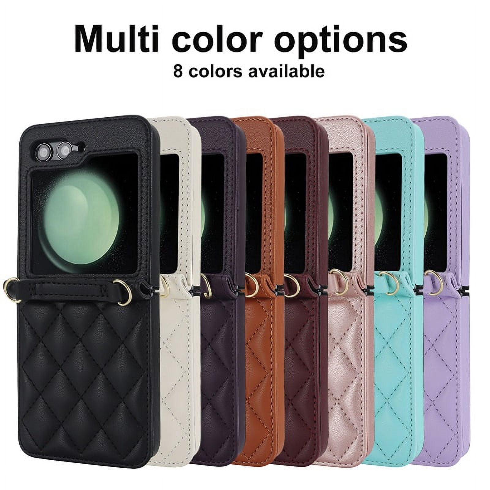 Stylish crossbody foldable leather phone case for Samsung Z flip5, protective case