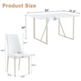 thumbnail image 2 of Dining Table Set for 4, Cream Style MDF Dining Table Set with 4 White PU Chairs, Metal Support Legs, Anti-slip Bottom Foot, for Kitchen, Dining Room, 2 of 7