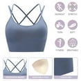 thumbnail image 3 of 3 piezas de ropa interior deportiva para mujer con tirantes acolchados, ropa interior de soporte medio adecuada para yoga y fitness; adecuada para una circunferencia del pecho inferior de, 3 of 5