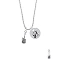 thumbnail image 2 of Delight Jewelry Silvertone Rock Star Guitar Silvertone Script Initial Disc - B - Charm Necklace, 20"+3", 2 of 4