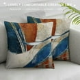 thumbnail image 3 of HENGT Boho Mid Century Modern Pillow Covers Navy Blue Burnt Orange Abstract Pillow Cases Aesthetic Geometric Minimalist Throw Pillows Home Decor for Room Couch Sofa Patio Porch, 3 of 5