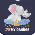 thumbnail image 4 of Inktastic I Love My Grandpa Cute Elephants with Moon and Stars Boys or Girls Baby Bib, 4 of 4