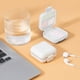thumbnail image 1 of Dispensador de medicamentos rectangular de plástico | Cortador de pastillas ajustable | Organizador portátil de tabletas de plástico blanco | Dosificación precisa para viajes, oficina y uso doméstico, 1 of 4
