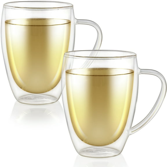Teabloom CLEAR BLISS® DOUBLE WALL GLASS TEA CUPS-Set of 2