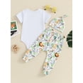 thumbnail image 5 of Baby Boy Pants Outfits Letter Print Short Sleeve Romper with Animal Lion Print Pants and Hat Set, 5 of 10