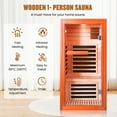 thumbnail image 4 of OUTEXER 1-Person Home Sauna, 1495W Dry FAR Infrared Sauna Room Indoor with Low EMF, Bluetooth Speakers & Color Lighting for Gym or Home, 4 of 9