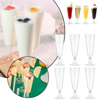 100 Pcs Pink Champagne Flutes – 5.4 Oz Acryplastic Glasses, Clear Stemware For Weddings, Valentine's, Parties