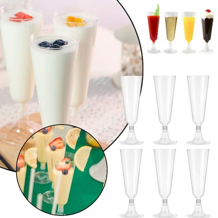 

VOSS Plastic Champagne Gold Plastic Party 4.7 Flutes Glitter Glitter Disposable Kitchen，Dining & Bar