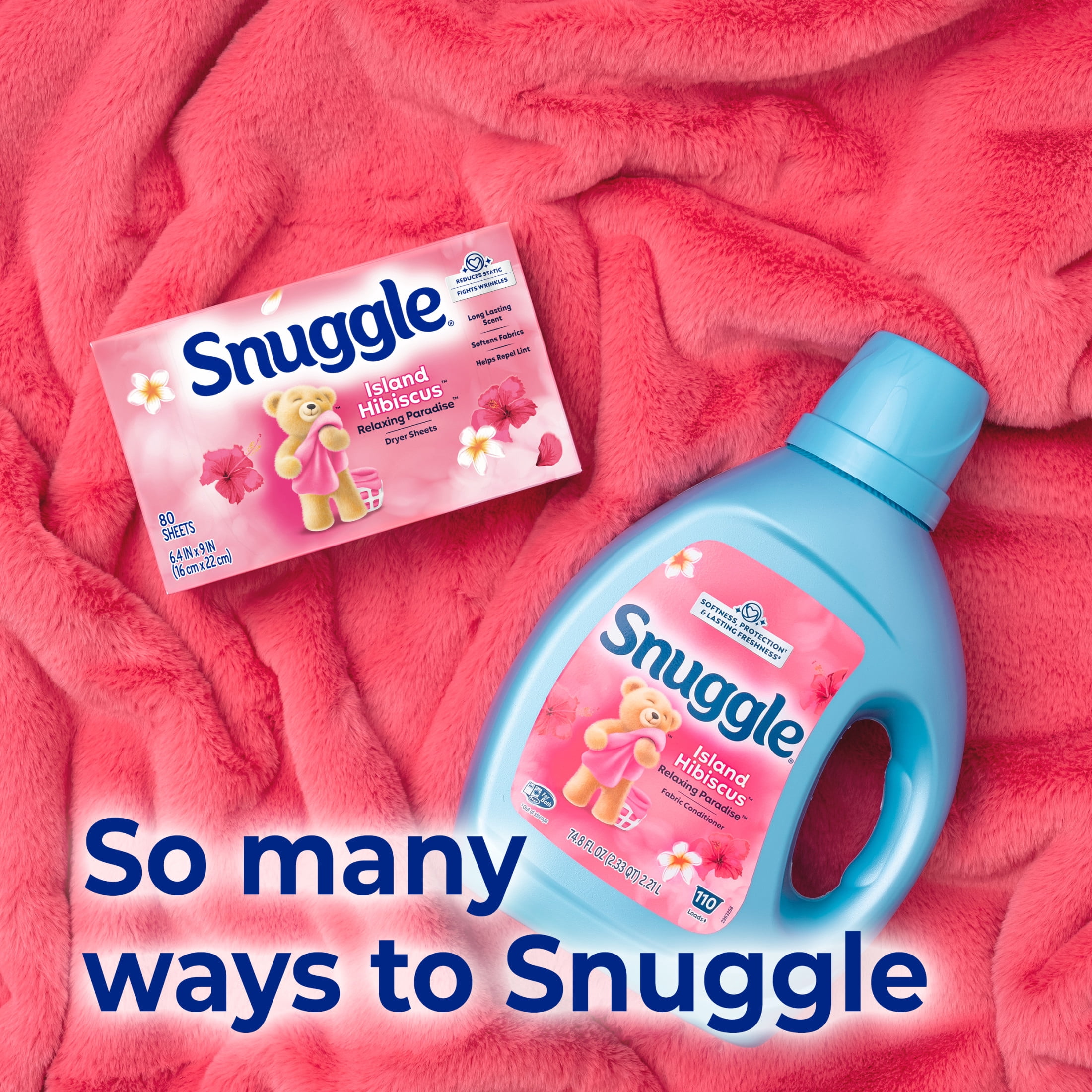 Snuggle Island Hibiscus Relaxing Paradise Dryer Sheets, 80 Count