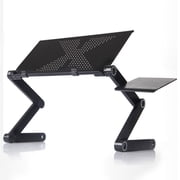 UBesGoo Modern Laptop Desk, 18.9 Adjustable Foldable Bed Table Stand Bed Tray with Extra Mouse Pad Side for Studying, Working