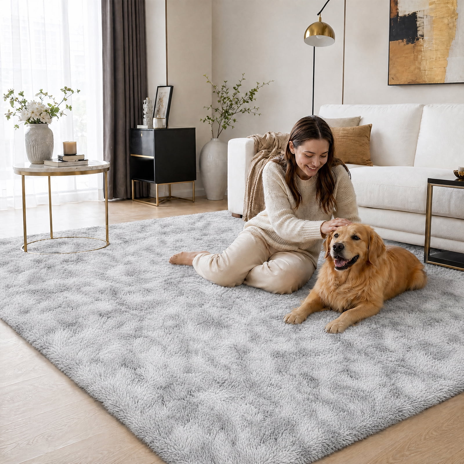 YEERSWAG 4'x6'Area Rugs Fluffy Rug Indoor Shaggy Rugs Area Rugs for Living Room Bedroom Carpet