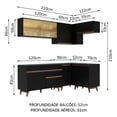 thumbnail image 3 of Madesa Gabinete de Cocina Integral Completa de Esquinero 332 cm Reims Negro 02, 3 of 7