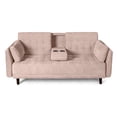 thumbnail image 2 of Sofá Cama De Velvet Palo De Rosa Modelo Zeppelin Makora Con Portavasos, 2 of 10