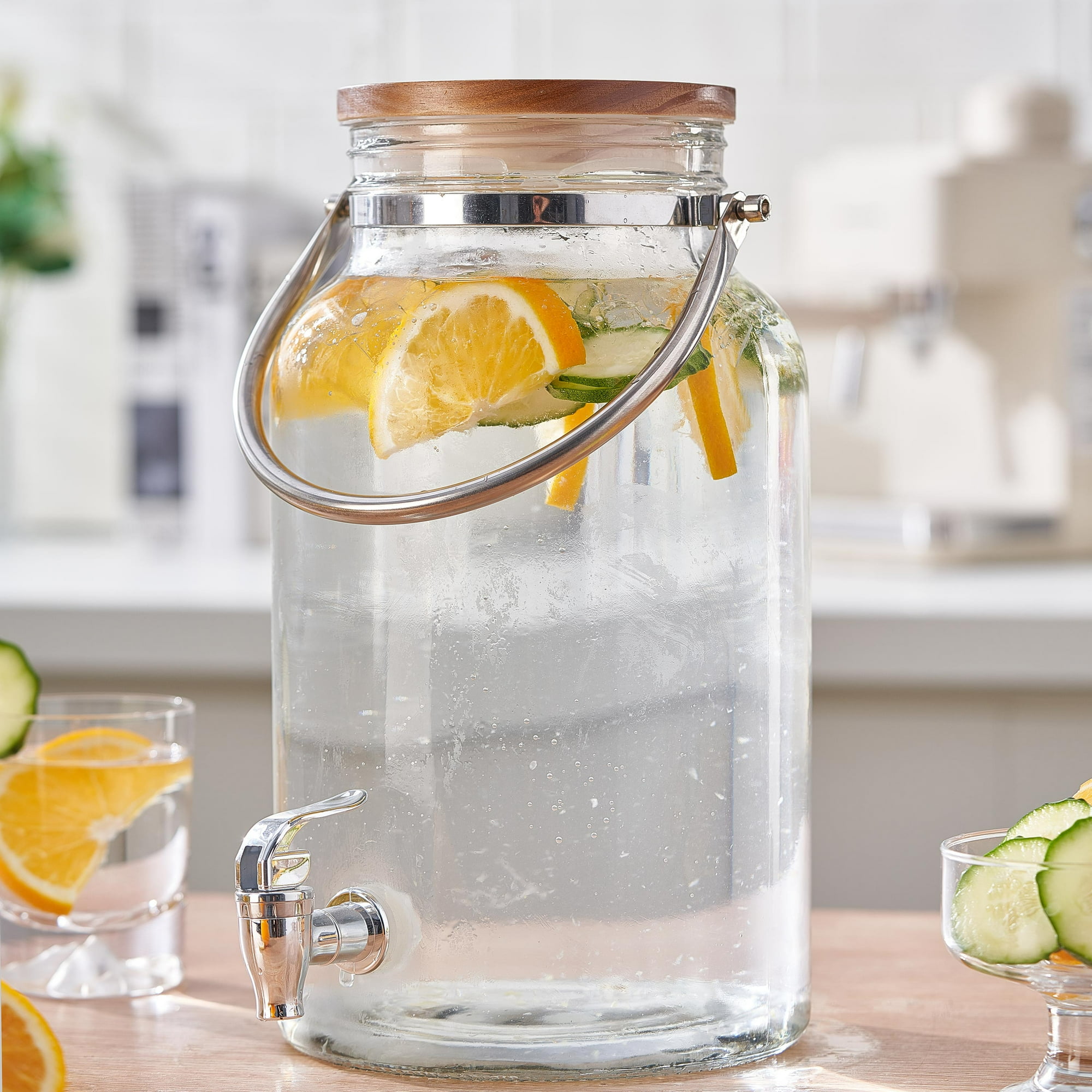 Photo 1 of ***STOCK IMAGE FOR REFERENCE***Better Homes & Gardens Glass 1.5 Gallon Beverage Dispenser with Wood Lid