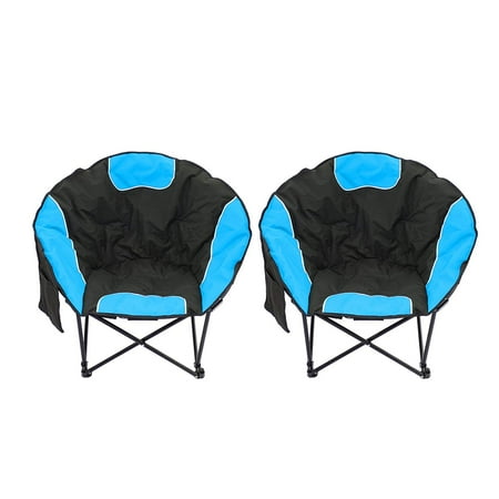 Magshion Folding Padded Round Camping Beach Chair With Storage Magshion Folding Padded Round Camping Beach Chair With Storage Carry Bag Set Of 2 Blue