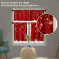 thumbnail image 4 of Christmas Kitchen Curtains Snowflake Red Winter Snow Window Curtains Valance and Tier Set 36 Inch Rod Pocket Short Tier Curtain for Room Kitchen Decor, 4 of 6