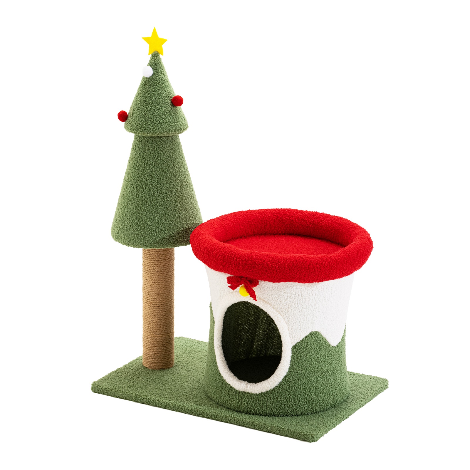 PERIMIDOME 30''Cat Tree Condo with Scratching Post,Cat Furniture for Indoor Cats