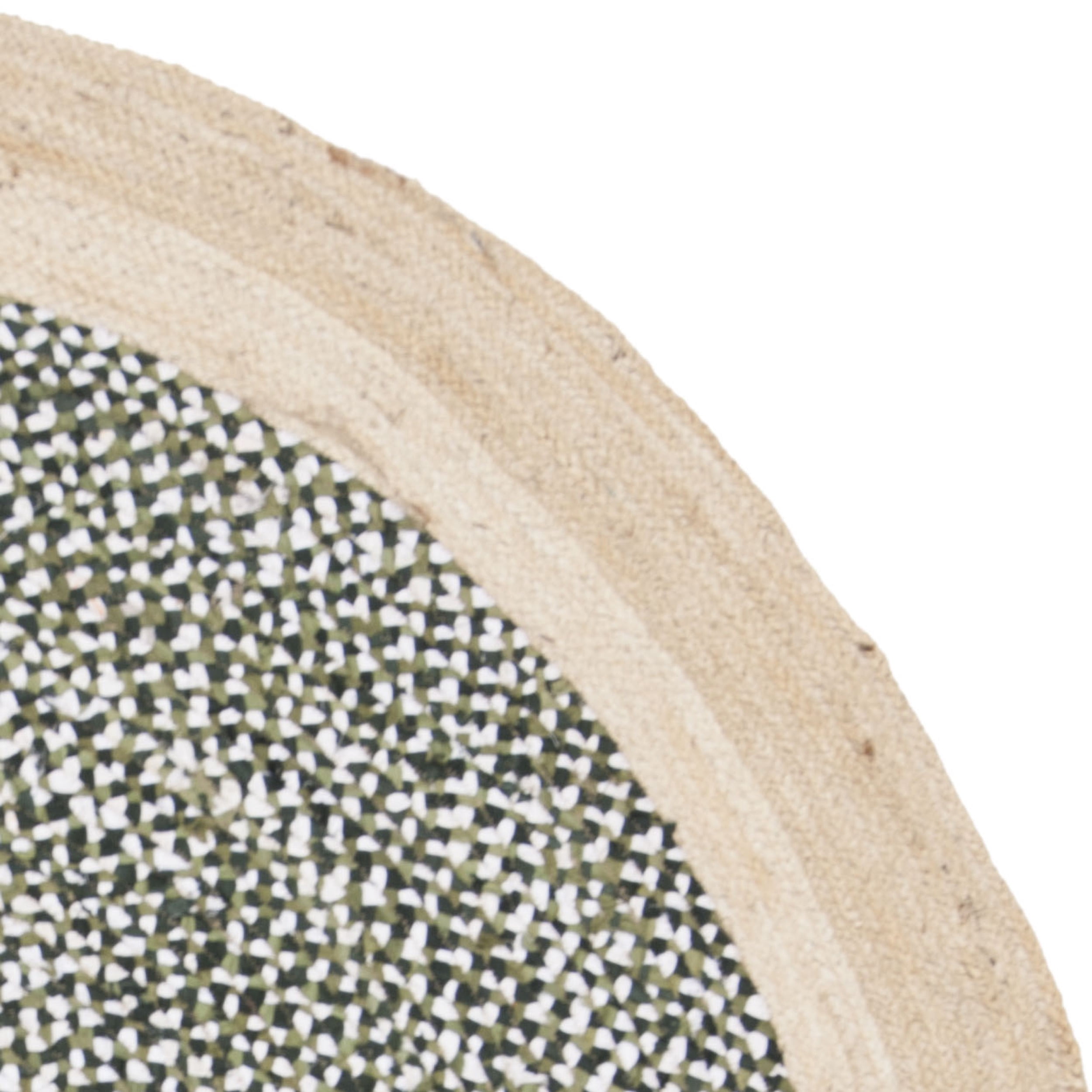 SAFAVIEH Cape Cod Wesley Striped Area Rug, Green/Natural, 5' x 5' Round