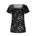 thumbnail image 5 of Fiudx Tops para Mujer Blusa Superior con Estampado de Manga Corta y Cuello Cuadrado, Informal, Cómoda Ya La Moda para Mujer, 5 of 5