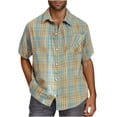 thumbnail image 3 of CYiJun Plaid Shirts for Men,Mens Casual Regular Fit Short Sleeve Plaid Shirts, 3 of 6