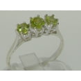 thumbnail image 2 of LBG 925 Sterling Silver Genuine Natural Peridot Womens Statement Ring - Size 5.5, 2 of 6