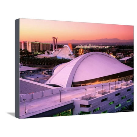 Convention Center Dome and Disney California Theme Park, Anaheim, California Stretched Canvas Print Wall Art By Richard (Best Theme Parks In California)