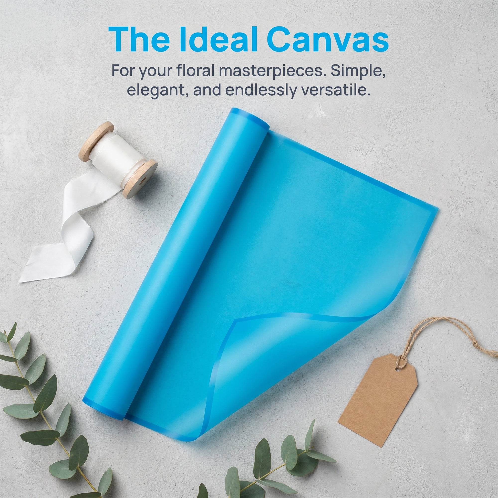 Unique Bargains 20Pcs Waterproof Solid Color Wrapping Paper Royal Blue 22.4" x 22.4"
