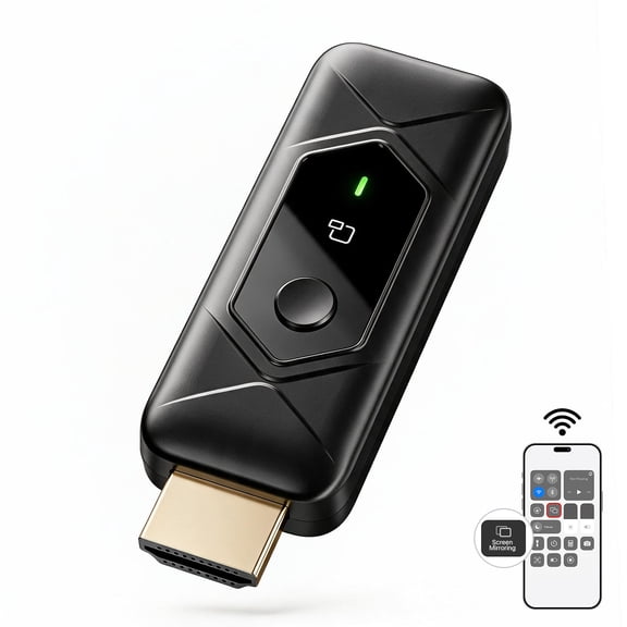 Wireless HDMI Transmitter and Receiver, Plug & Play HDMI Wireless Display Adapter, 4K Decode 1080P Output Screen Mirroring Kit for Laptop PC Phone to TV Projector Monitor