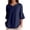 Navy, variant on Women Loose V Neck Short Sleeve Top Blend Casual Summer Shirt Breathable Flowy Tunic