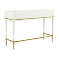 thumbnail image 3 of Maklaine Modern 2-Drawer Transitional Wood Desk in Off White, 3 of 7