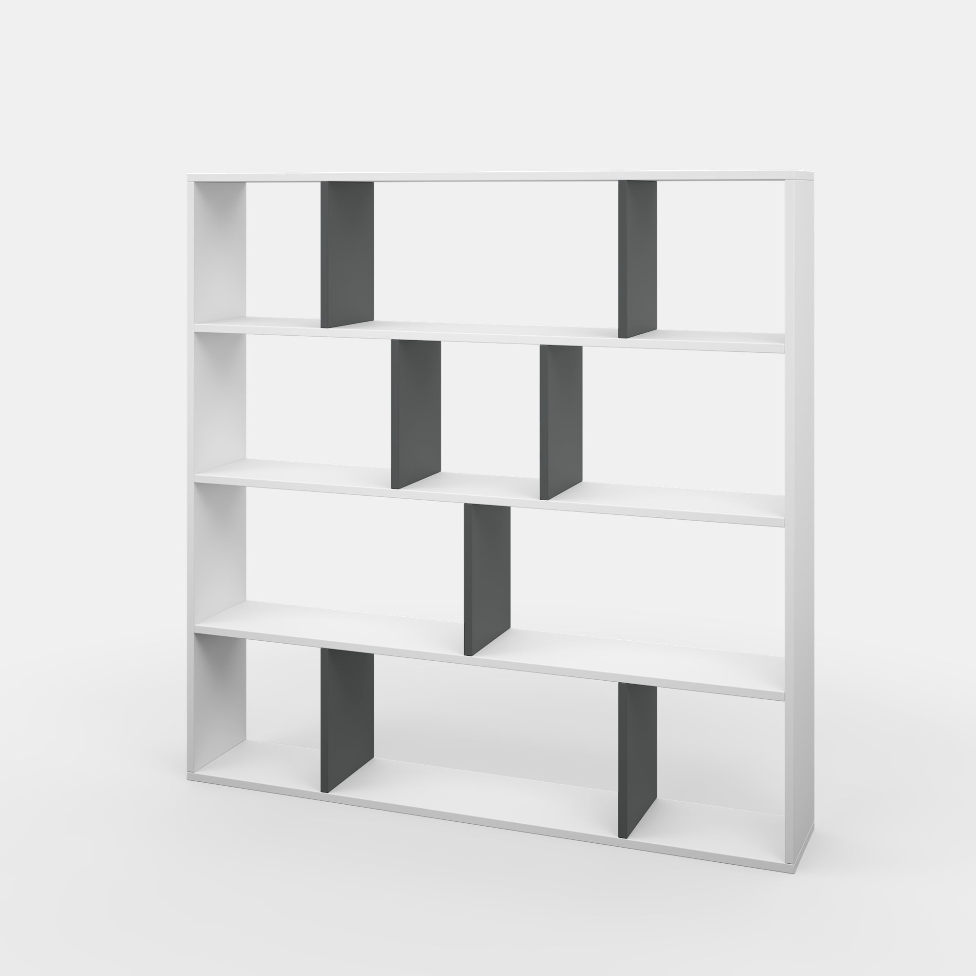 Ada Home Decor Hobdi 4 Tier Open Shelf Cube Modern Bookcase, Wenge/White