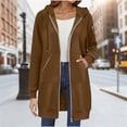thumbnail image 2 of Lumtrix Long Hoodies for Women Zip Up Tunic Sweatshirt Cute Fall Jackets | Oversized Sweatshirt Travel Hoodie Lightweight Workout Jackets Brown M, 2 of 7