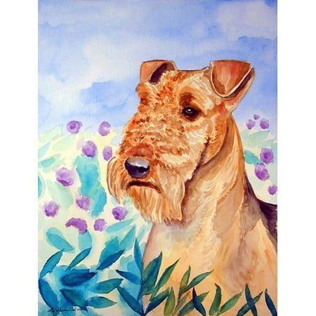 Caroline's Treasures Airedale Terrier in Flowers 2-Sided Garden Flag