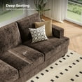 thumbnail image 4 of BLAZANT 89" Extra Deep Seats Oversize, Chenille Fabric 3 Seater Sofa for Living Room, Modern Couch and Sofa, Comfy Armrests and Seats and Backrests, Easy Installation,Dark Brown, 4 of 14