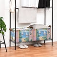 thumbnail image 3 of Yayeee Foldable Storage Basket for Shelves with Handles Set of 2 Waterproof Cloth Bins, Blue Seaside, 3 of 7