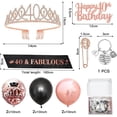 thumbnail image 4 of YANSION 40th Birthday Decorations for Women, Including Birthday Sash, Rose Gold Rhinestone Crown Tiara, Happy 40th Birthday Cake Topper, Black Rose Gold Balloons Set, Sweet Forty Party Decorations, 4 of 8
