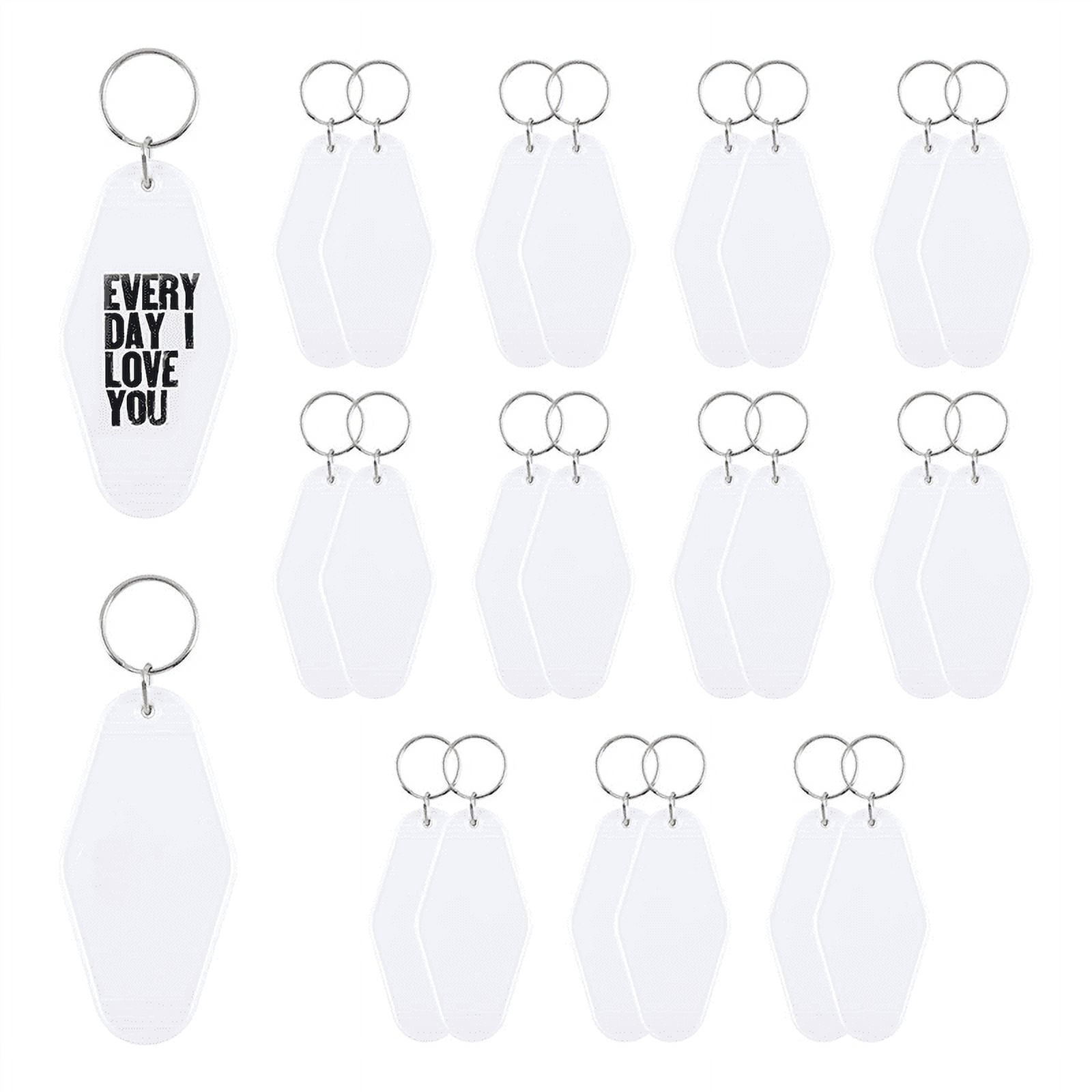Meanplan 60 Pcs Motel Keychain Blanks – Sublimation Blank Hotel Key Tags For DIY Crafting | 90x45mm, ABS Material